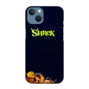 Чехол с мультфильмом Шрек на iPhone 13 Mini (Отдыхающий Шрек)