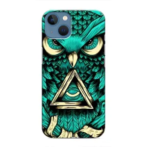 Чехол с птицами на iPhone 13 Mini (VPrint) (Сова с глазом)