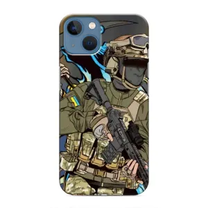 Чехлы с картинкой ЗСУ для iPhone 13 Mini (AlphaPrint) (Воин ВСУ)