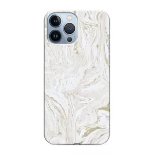Мраморный чехол на iPhone 13 Pro Max (VPrint) (Белый мрамор)