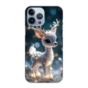 Яркий чехол для iPhone 13 Pro Max с Зимними Оленятами