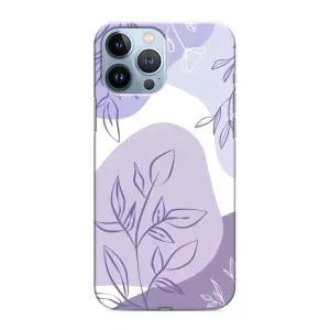 Силконовий чохол з принтом в квітах на iPhone 13 Pro Max (Фіолетове листя абстракція)