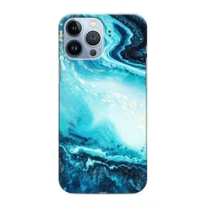 Мраморный чехол на iPhone 13 Pro Max (VPrint) (Голубой мрамор)