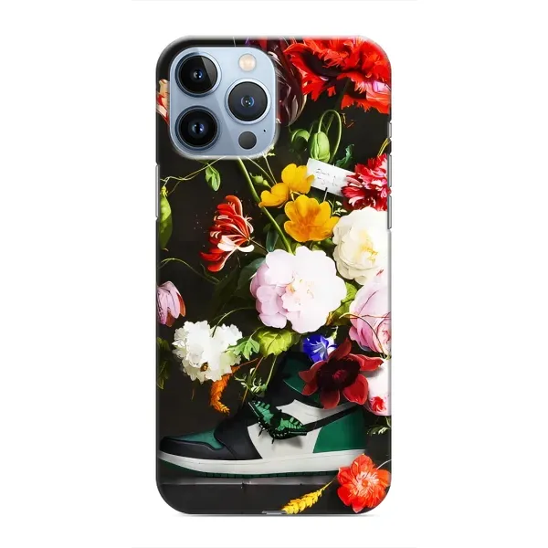 Чохол з принтом «Nike цветы» для iPhone 13 Pro Max