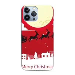 Рождественские Чехлы для iPhone 13 Pro Max (VPrint) (Санта с оленями)