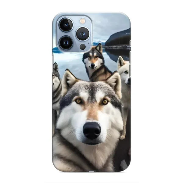 Чохол з принтом «Селфі Хаскі» для iPhone 13 Pro Max