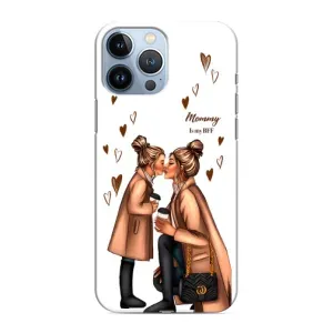 Чехол с печатью для iPhone 13 Pro - (Мама с ребенком) (AlphaPrint) (Дочка и мама)