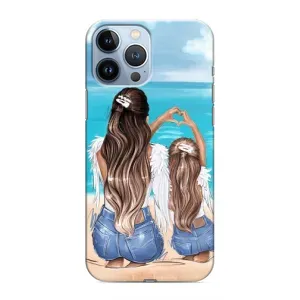 Чехол с печатью для iPhone 13 Pro - (Мама с ребенком) (AlphaPrint) (Мама с доченькой)