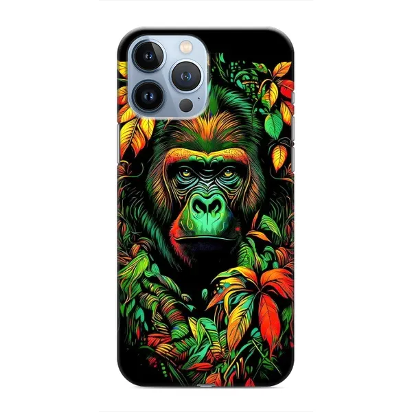 Чохол з принтом «Мавпа в квітах» для iPhone 13 Pro