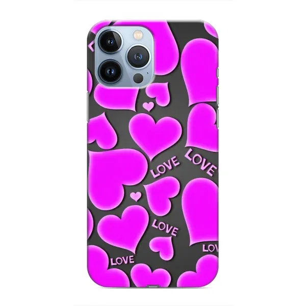 Чохол з принтом «Pink hearts» для iPhone 13 Pro