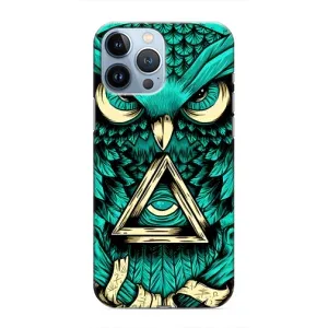 Чехол с птицами на iPhone 13 Pro (VPrint) (Сова с глазом)