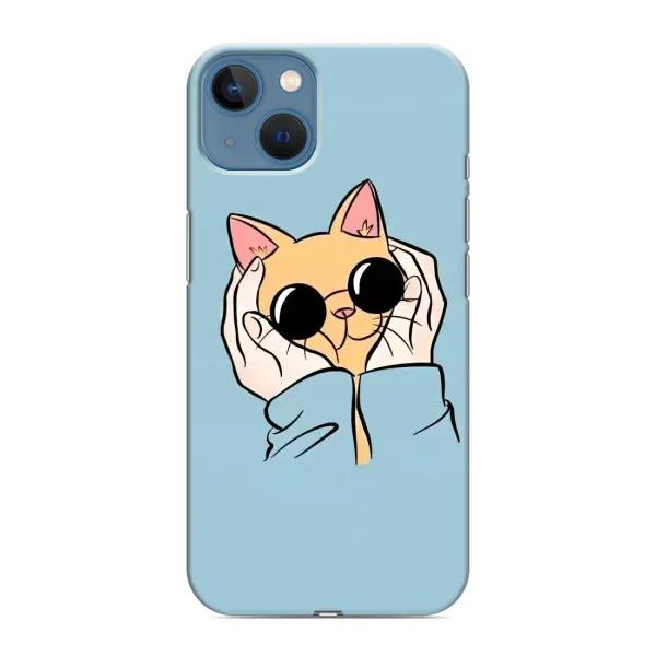 Чехол с принтом «Котик в очках» для iPhone 13