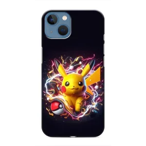 Чехол с Пикачу на iPhone 13 (Пикачу с мячом)