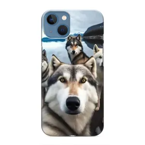 Чохол з Хаскі iPhone 13 - (AlphaPrint) (Селфі Хаскі)