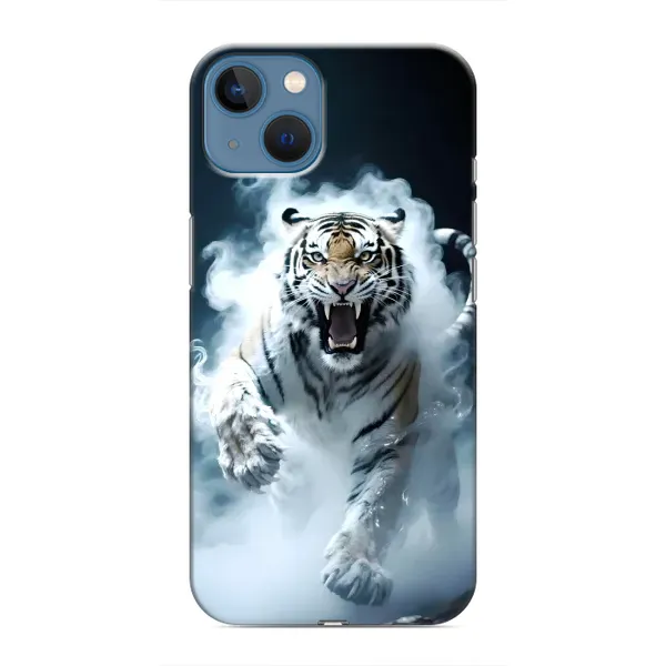 Чохол з принтом «Білий тигр у диму» для iPhone 13