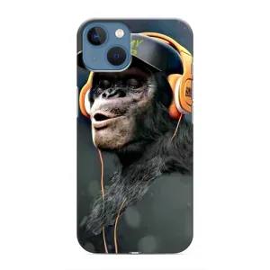 Чохол з Мавпами iPhone 13 - (AlphaPrint) (В навушниках)
