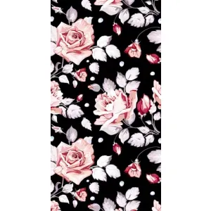 Чехлы с Цветами для iPhone 14 Plus (VPrint) (Цветочки на черном)