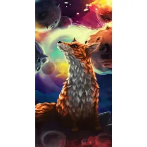 Чехлы с картинкой Лисички для iPhone 14 Plus (VPrint) (Лисица в космосе)