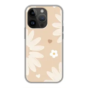 Чохол з принтом «Бежеві квіти» для iPhone 14 Pro Max