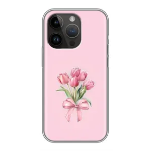 Чохол з розовим принтом для iPhone 14 Pro Max (Букет квітів)