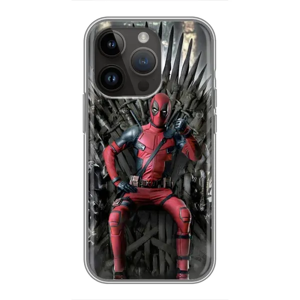 Чехол с принтом «Дэдпул на троне» для iPhone 14 Pro Max