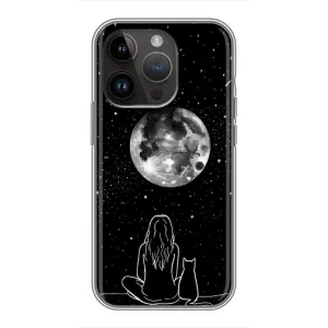 Чохол з малюнком кіт на iPhone 14 Pro Max (Дівчина з котом)