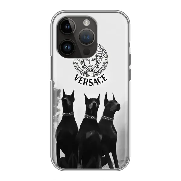 Чохол з принтом «Доберман Версаче» для iPhone 14 Pro Max
