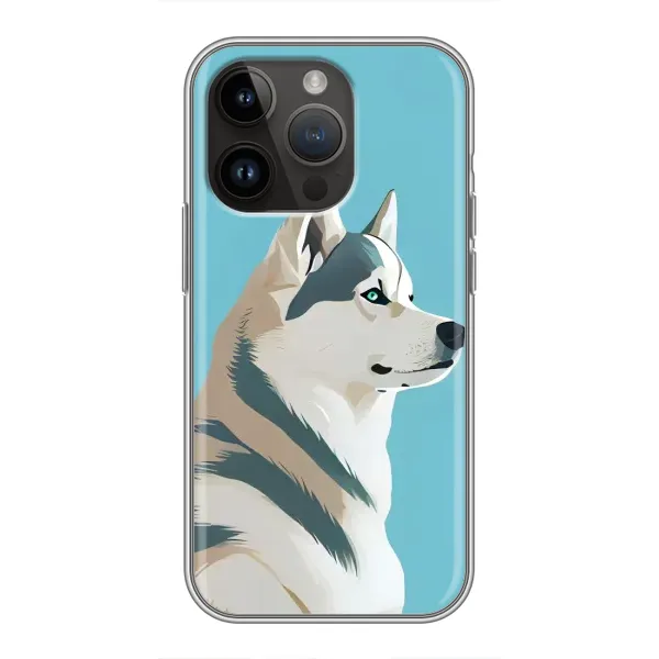 Чехол с принтом «Хаски арт» для iPhone 14 Pro Max