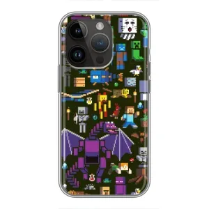 Чохол Майнкрафт на iPhone 14 Pro Max (AlphaPrint) Minecraft (Колаж Майнкрафт)