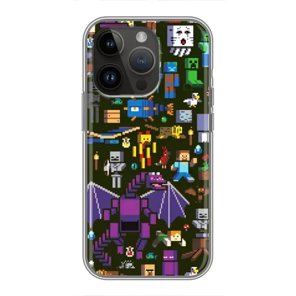 Чохол з принтом «Колаж Майнкрафт» для iPhone 14 Pro Max Чохол з принтом «Колаж Майнкрафт» для iPhone 14 Pro Max