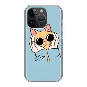 Чохол на Епл 14 Про Макс з Котиками (VPrint) (Котик в окулярах)