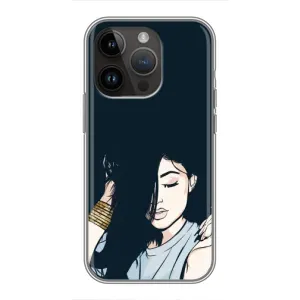 Чехол с печатью для iPhone 14 Pro Max - (Мода) (AlphaPrint) (Красивая девочка)