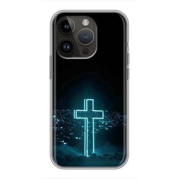 Чехол с принтом «Крест и город» для iPhone 14 Pro Max