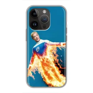Чехол с принтом Фантастическая четверка для iPhone 14 Pro Max (Человек-факел в огне)