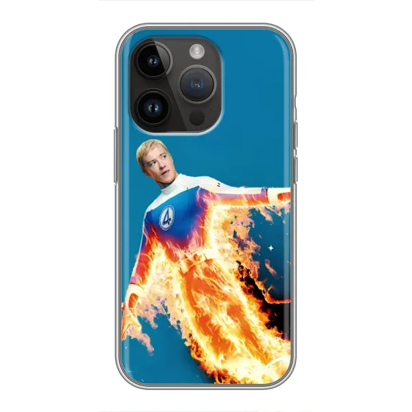 Чехол с принтом «Человек-факел в огне» для iPhone 14 Pro Max