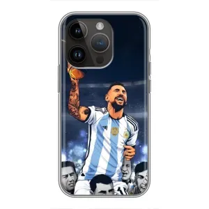 Чехлы для iPhone 14 Pro Max (Leo чемпион) (AlphaPrint) (Месси с кубком)