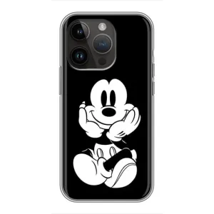 Эксклюзивный чехол для iPhone 14 Pro Max (AlphaPrint - Мультяшные) (Микки на черном)