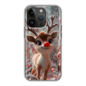Яркий чехол для iPhone 14 Pro Max с Зимними Оленятами