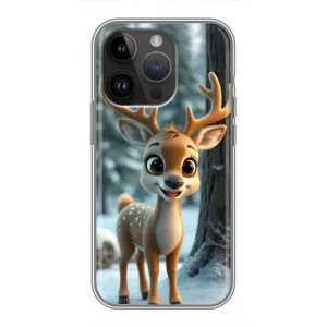 Яскравий чохол для iPhone 14 Pro Max з Зимові Оленята (Оленятко в лісі)