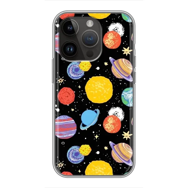 Чохол з принтом «Намальовані планети» для iPhone 14 Pro Max Чохол з принтом «Намальовані планети» для iPhone 14 Pro Max