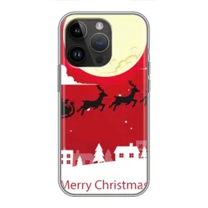 Рождественские Чехлы для iPhone 14 Pro Max (VPrint) (Санта с оленями)