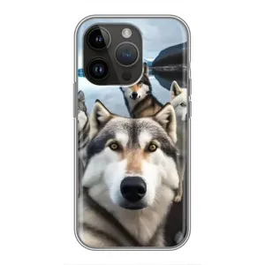 Чехол с Хаски для iPhone 14 Pro Max - (AlphaPrint) (Селфи ХАски)