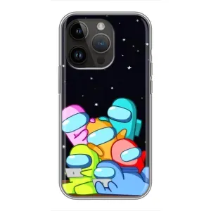 Чехол Амонг Ас для iPhone 14 Pro Max (AlphaPrint) (Скины в космосе)