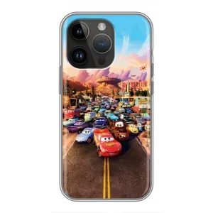 Силиконовый чехол Маквин для iPhone 14 Pro Max (Тачки на трассе)