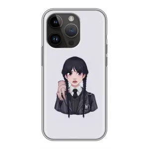 Чехлы Венсдей на iPhone 14 Pro Max Уэнсдей (AlphaPrint) (Уэнздей и Вещь)