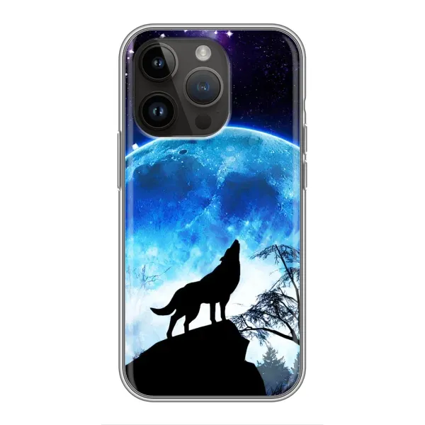 Чохол з принтом «Вовк на місяць» для iPhone 14 Pro Max