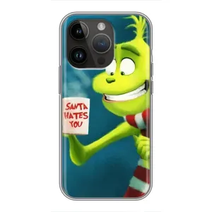 Рождественские Чехлы для iPhone 14 Pro Max (VPrint) (Зеленый Гринч)