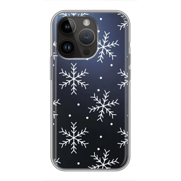 Чехол с принтом «Белые снежинки» для iPhone 14 Pro