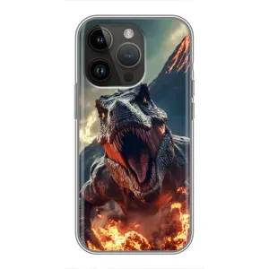 Чехол с картинкой «Хищники» для iPhone 14 Pro (Огненный динозавр)