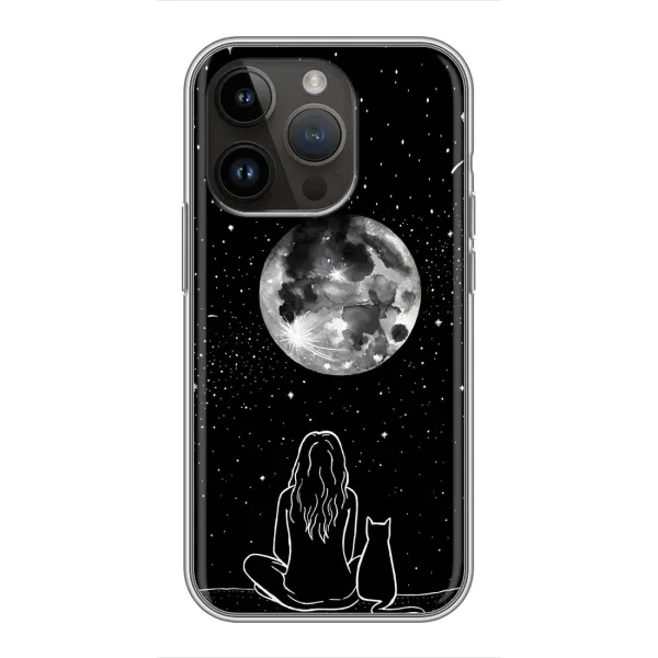 Чехол с принтом «Девушка с котом» для iPhone 14 Pro